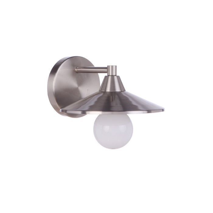 Isaac 1 Light Wall Sconce in Brushed Polished Nickel