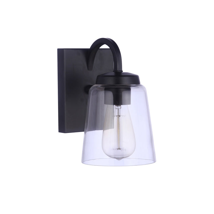 Elsa 1 Light Wall Sconce in Flat Black