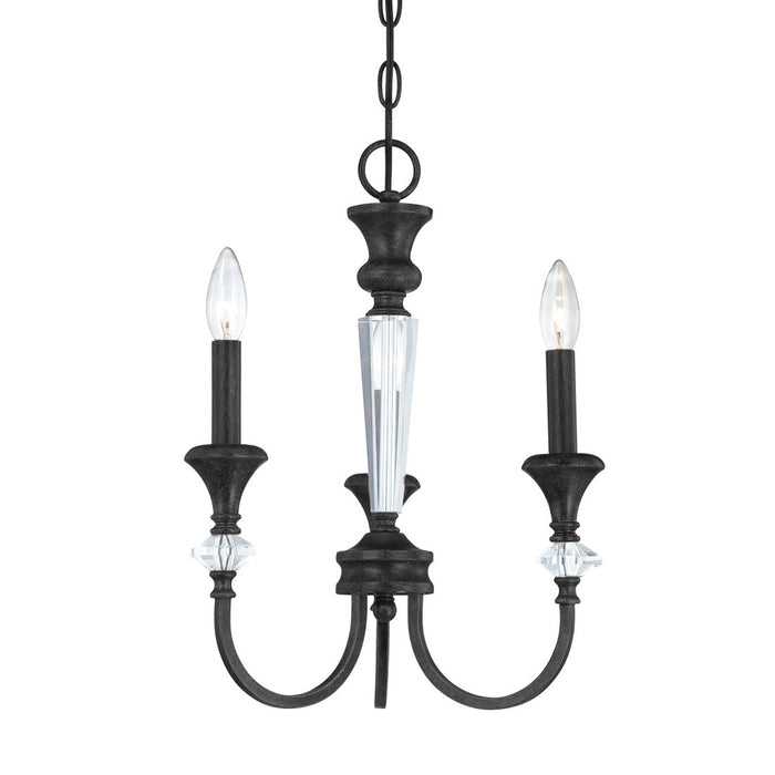 Boulevard 3 Light Chandelier in Mocha Bronze/Silver Accents