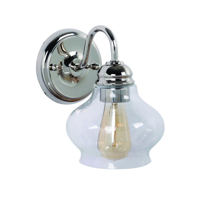 Yorktown 1 Light Wall Sconce in Polished Nickel