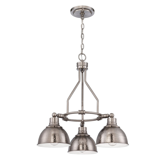 Timarron 3 Light Down Chandelier in Antique Nickel