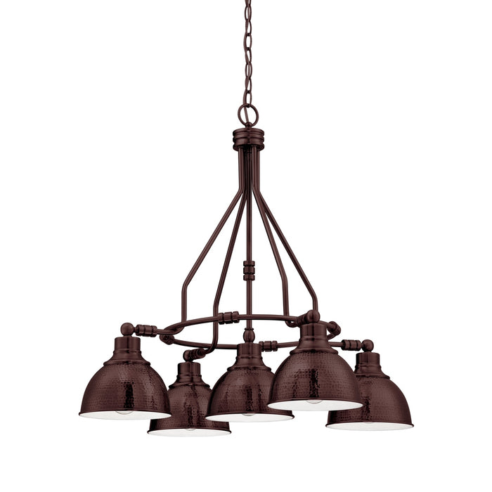 Timarron 5 Light Down Chandelier in Aged Bronze Brushed