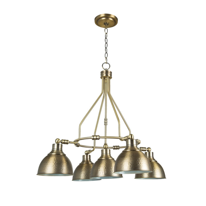 Timarron 5 Light Down Chandelier in Legacy Brass