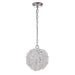 Craftmade Roxx 1 Light Medium Pendant in Chrome w/Quartz Crystals