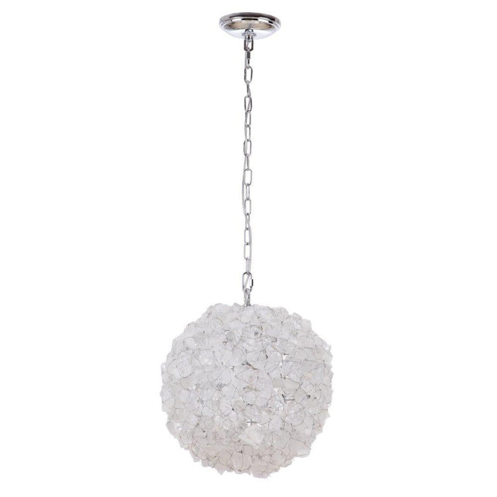 Roxx 1 Light Large Pendant in Chrome w/Quartz Crystals