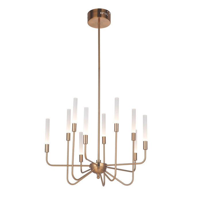 Valdi 10 Light LED Chandelier in Satin Brass