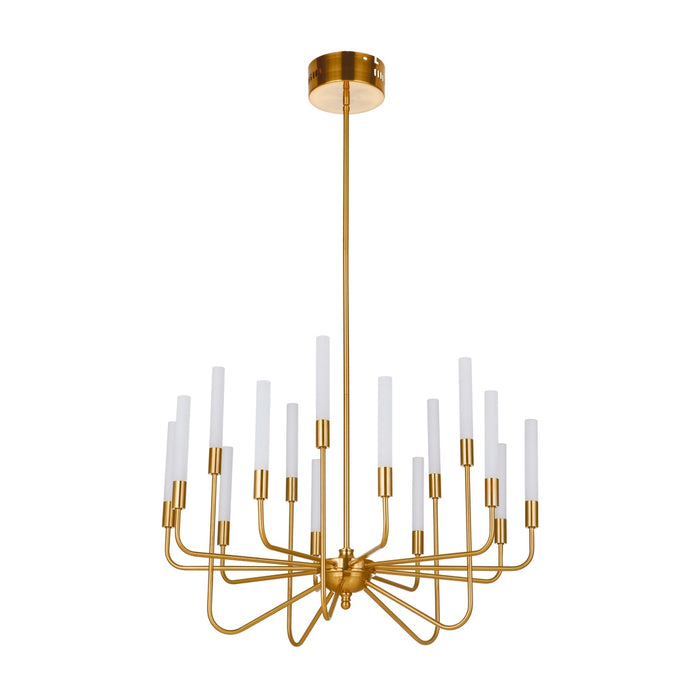 Valdi 15 Light LED Chandelier in Satin Brass