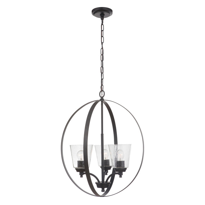 Tyler 3 Light Foyer in Flat Black