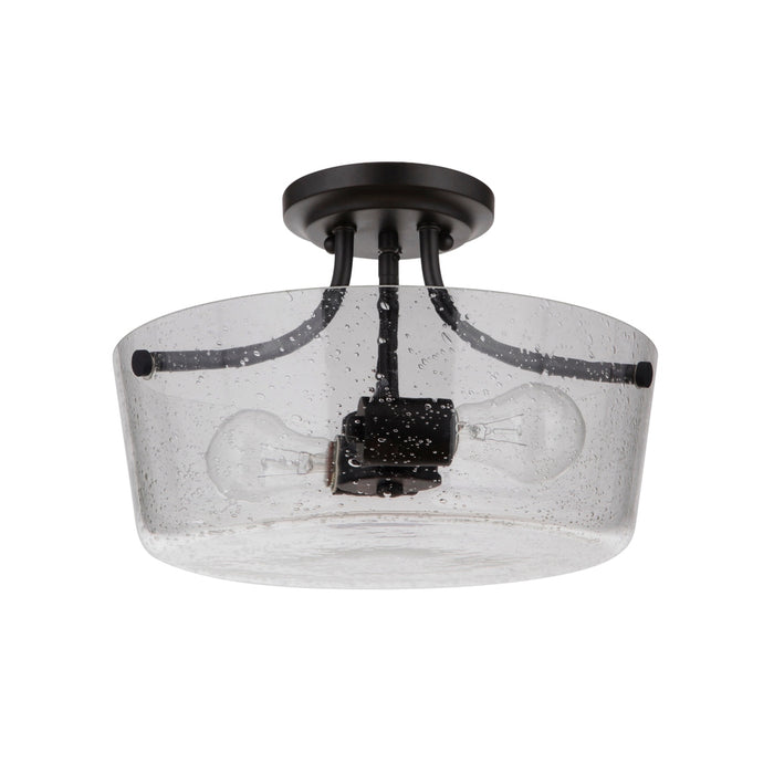 Tyler 2 Light Semi Flush in Flat Black