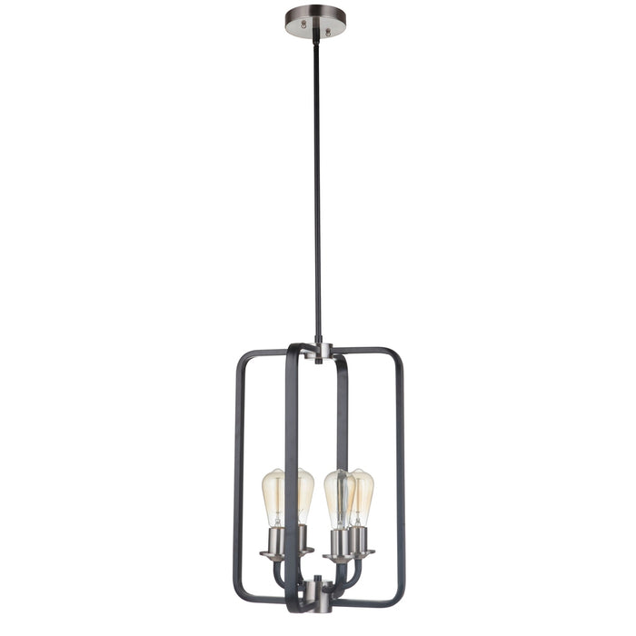 Randolph 4 Light Foyer in Flat Black/Brushed Polished Nickel