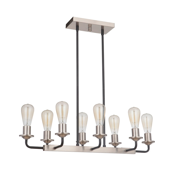 Randolph 8 Light Island in Flat Black/Brushed Polished Nickel