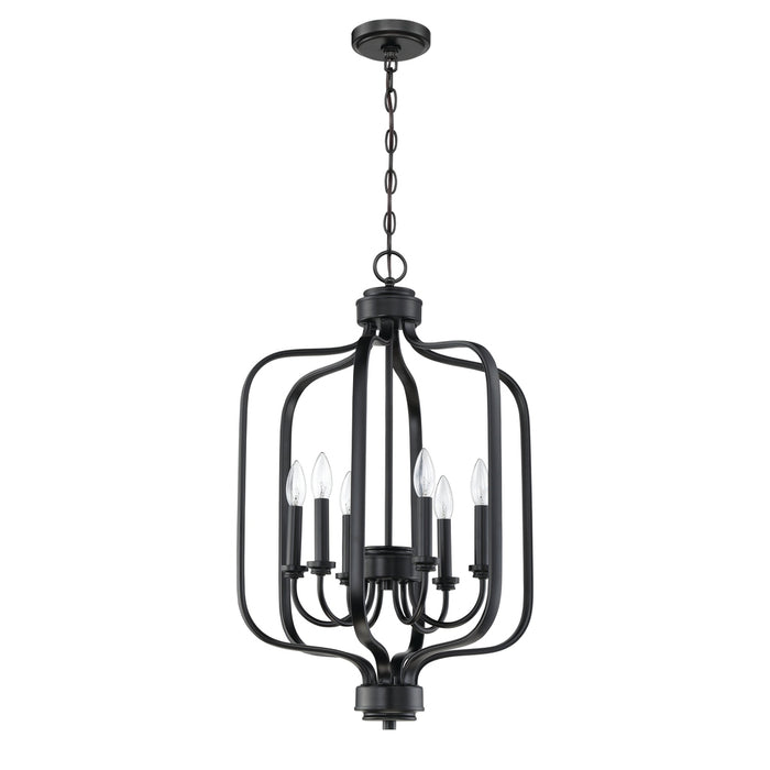 Bolden 6 Light Foyer in Flat Black