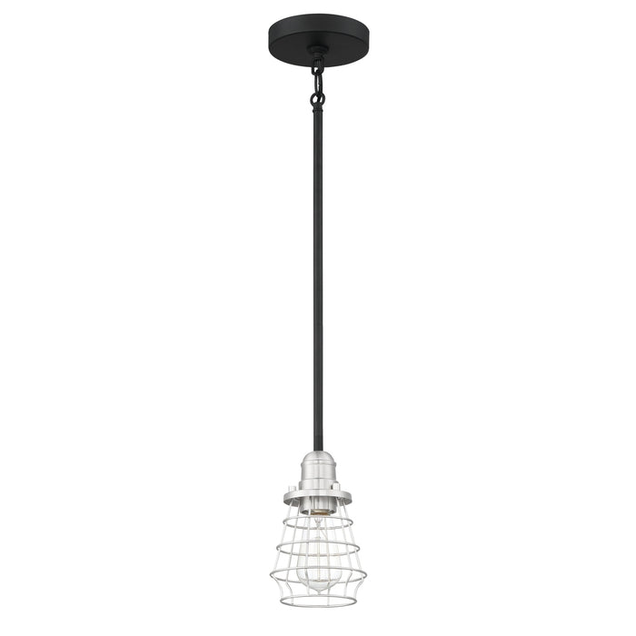 Thatcher 1 Light Mini Pendant in Flat Black/Brushed Polished Nickel