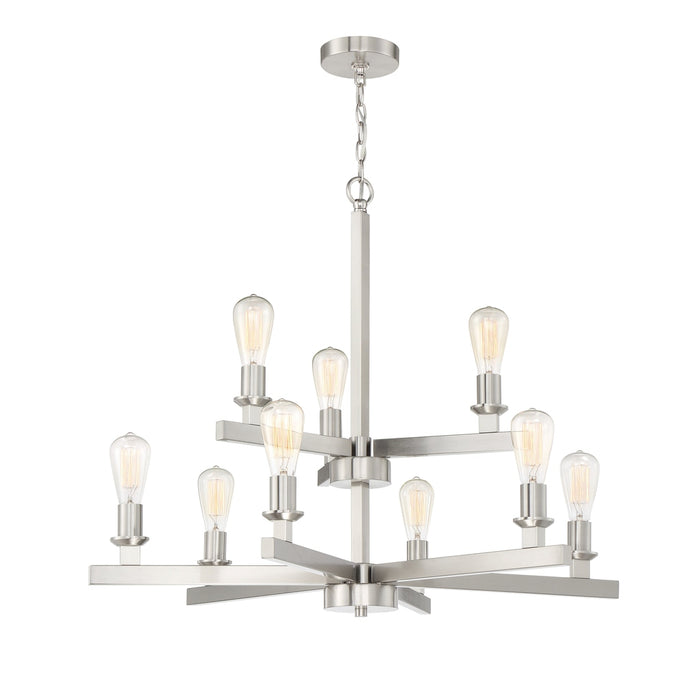 Chicago 9 Light Chandelier in Brushed Polished Nickel