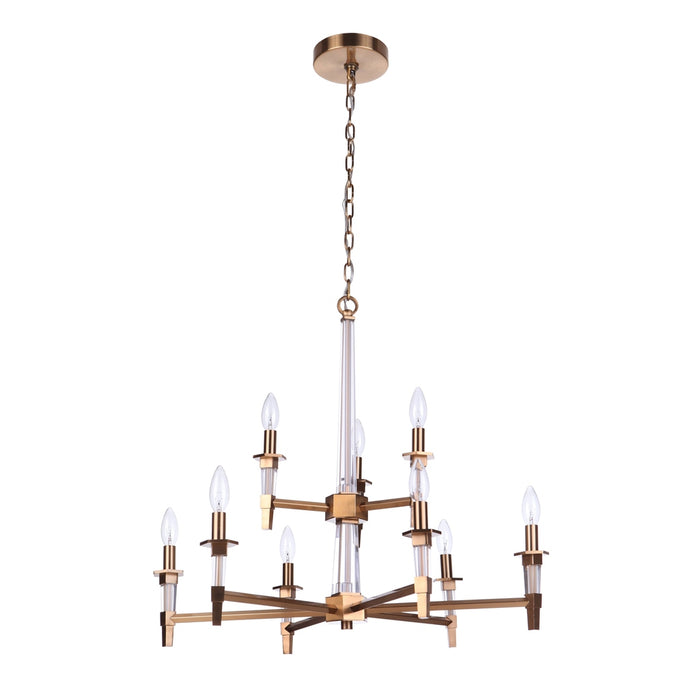 Tarryn 9 Light Chandelier in Satin Brass