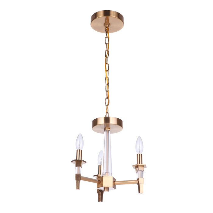 Tarryn 3 Light Convertible Semi Flush in Satin Brass