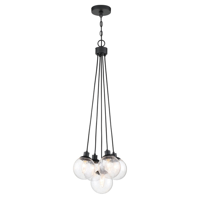 Que 5 Light Pendant in Flat Black