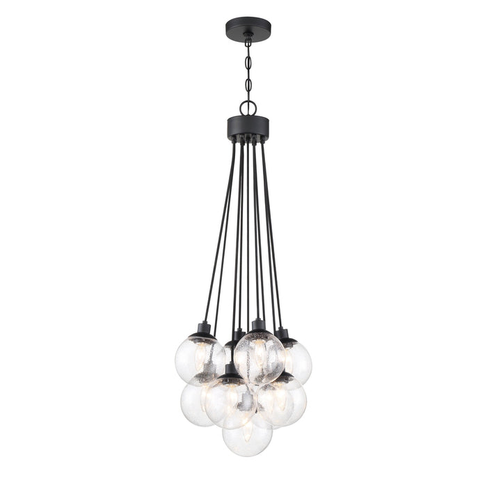 Que 9 Light Pendant in Flat Black