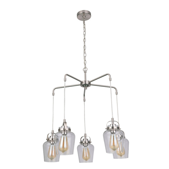 Trystan 5 Light Chandelier in Brushed Polished Nickel