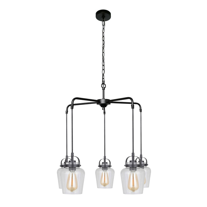 Trystan 5 Light Chandelier in Flat Black