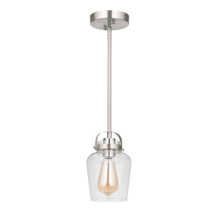 Trystan 1 Light Mini Pendant in Brushed Polished Nickel