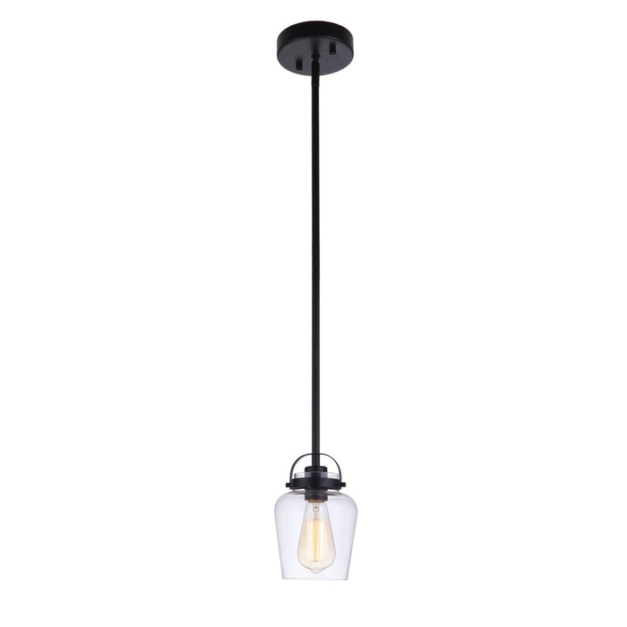 Trystan 1 Light Mini Pendant in Flat Black