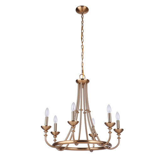 Craftmade Marlowe 6 Light Chandelier in Satin Brass