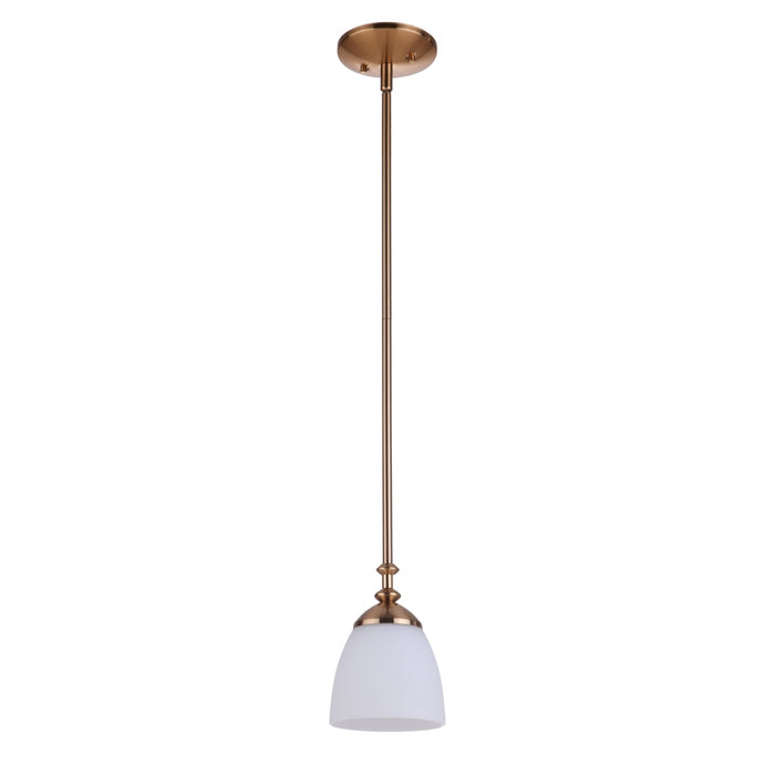 Craftmade Marlowe 1 Light Mini Pendant in Satin Brass