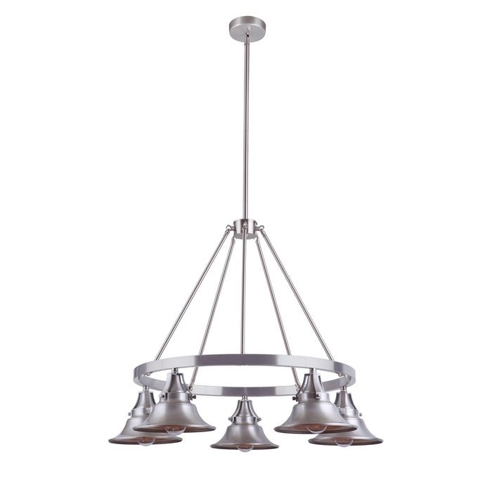 Union 5 Light Outdoor Chandelier in Satin Aluminum