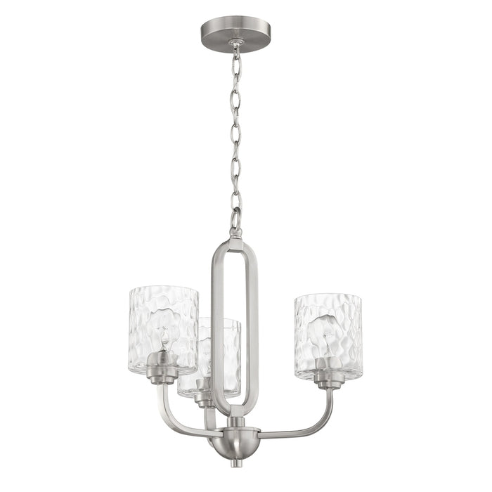 Collins 3 Light Chandelier in Brushed Polished Nickel