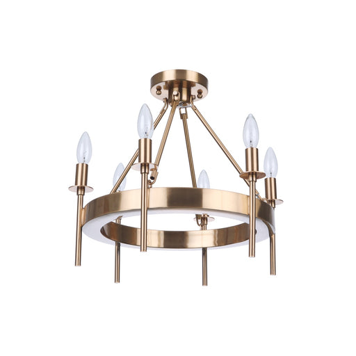 Craftmade Larrson 6 Light Semi Flush in Satin Brass