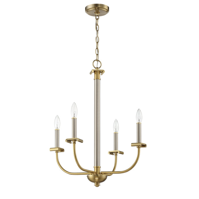 Stanza 4 Light Chandelier in Brushed Polished Nickel/Satin Brass