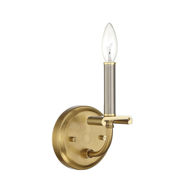 Stanza 1 Light Wall Sconce in Brushed Polished Nickel/Satin Brass