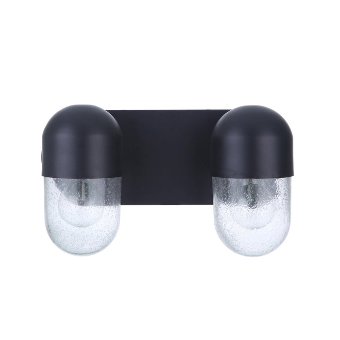 Pill 2 Light Vanity in Flat Black