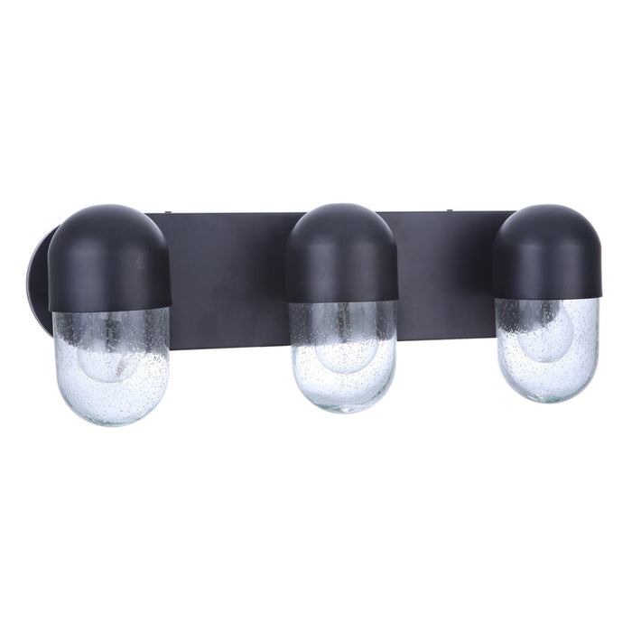 Pill 3 Light Vanity in Flat Black