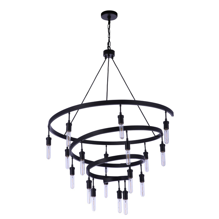 Tranquil 18 Light Chandelier in Flat Black