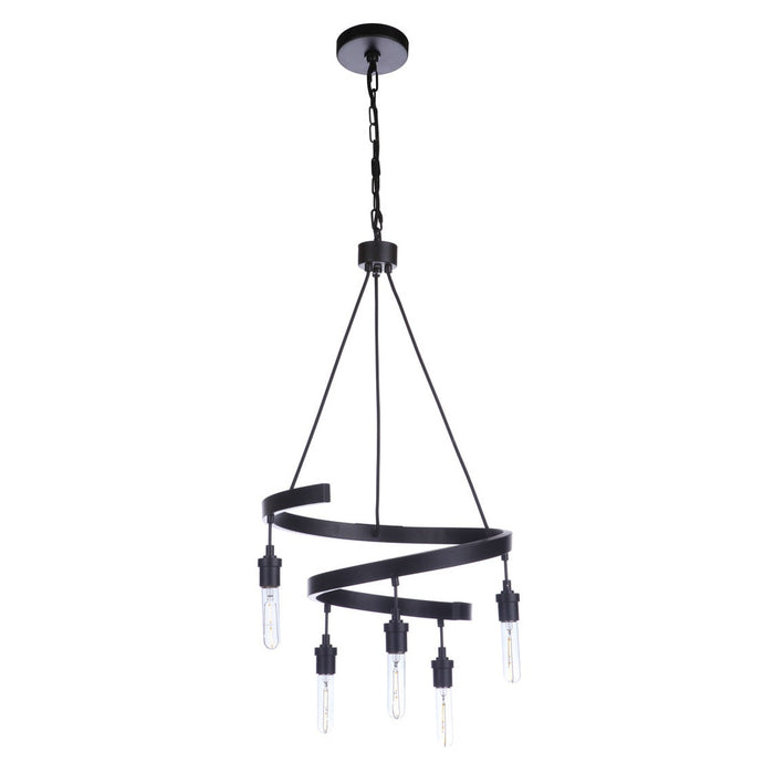 Tranquil 5 Light Chandelier in Flat Black