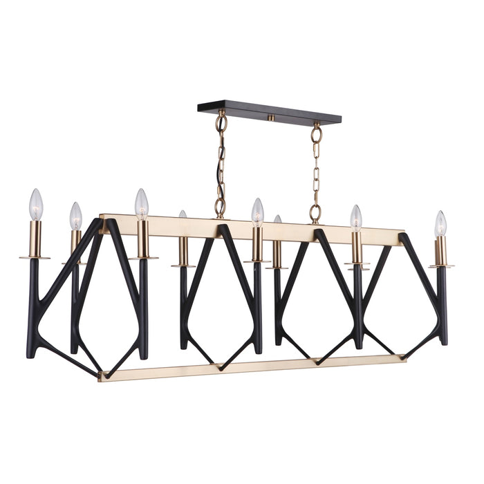 The Reserve 10 Light Island in Flat Black/Satin Brass