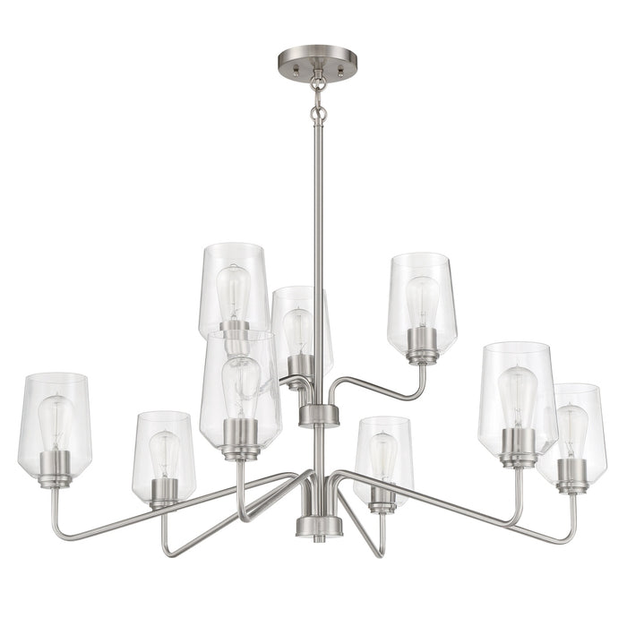 Shayna 9 Light Chandelier in Brushed Polished Nickel