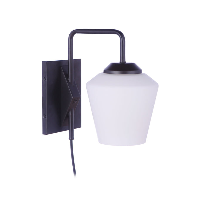 Rive 1 Light Plug-In Wall Sconce in Flat Black