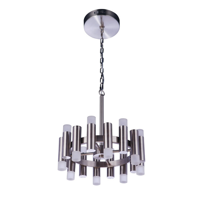 Simple Lux 16 Light LED Chandelier in Brushed Polished Nickel