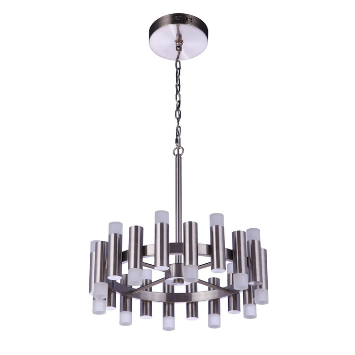 Simple Lux 20 Light LED Chandelier in Brushed Polished Nickel