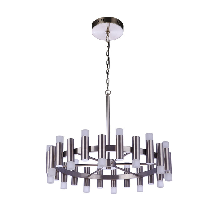 Simple Lux 24 Light LED Chandelier in Brushed Polished Nickel