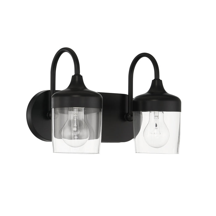 Wrenn 2 Light Vanity in Flat Black