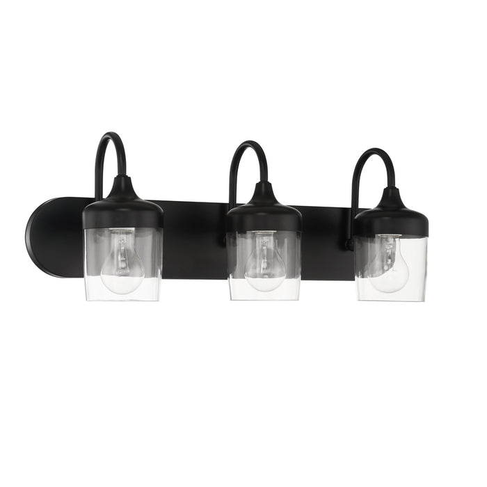 Wrenn 3 Light Vanity in Flat Black