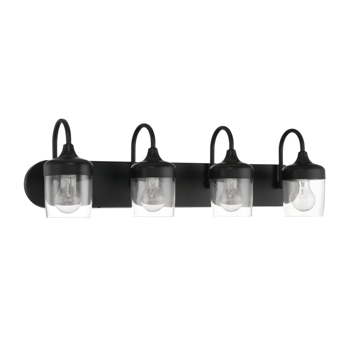 Wrenn 4 Light Vanity in Flat Black