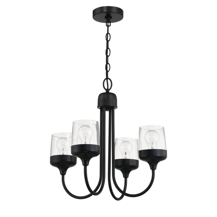 Wrenn 4 Light Chandelier in Flat Black