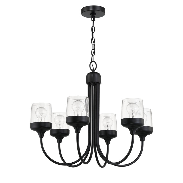 Wrenn 6 Light Chandelier in Flat Black