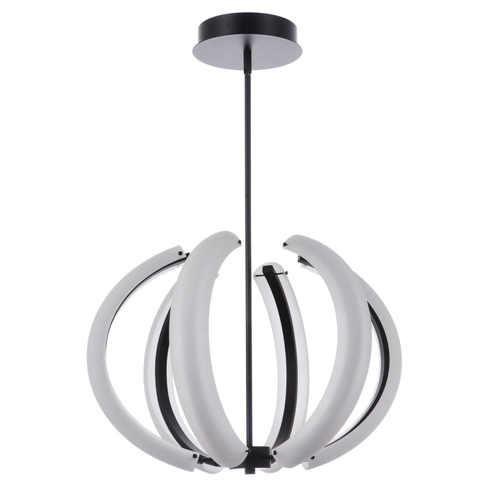 Unwind Small LED Pendant in Flat Black