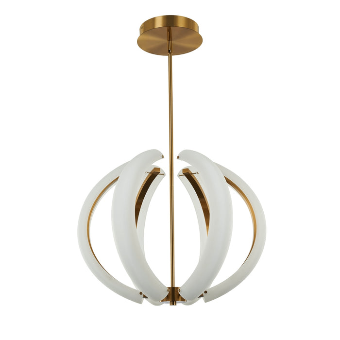 Unwind Small LED Pendant in Satin Brass